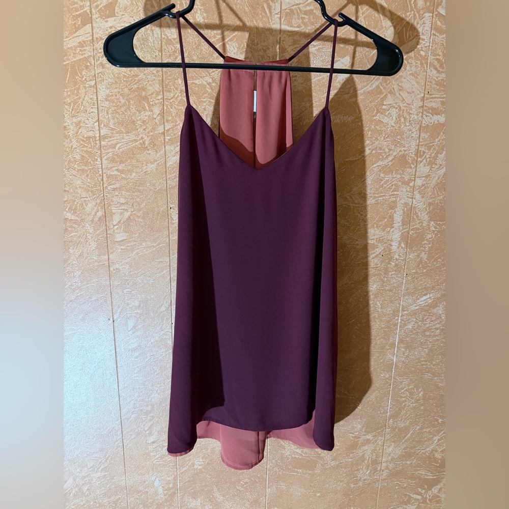 Express Burgundy and Pink Tank Top